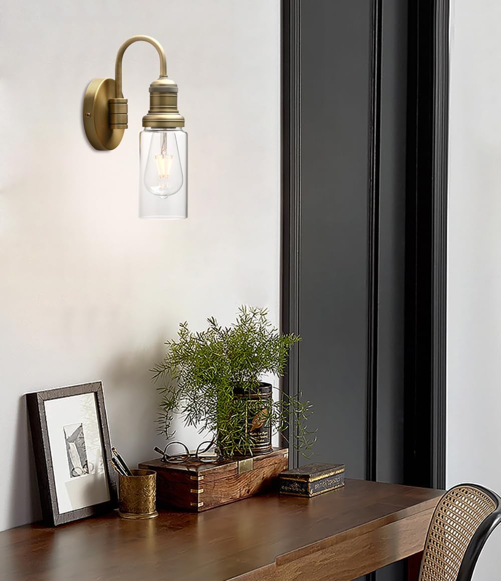 Vintage Gooseneck Wall Mount Single Sconce Farmhouse Decor