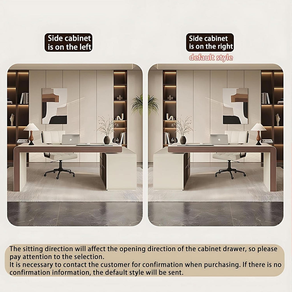 Premium L Shaped Executive Desk 72In Multifunctional ShipItFurniture