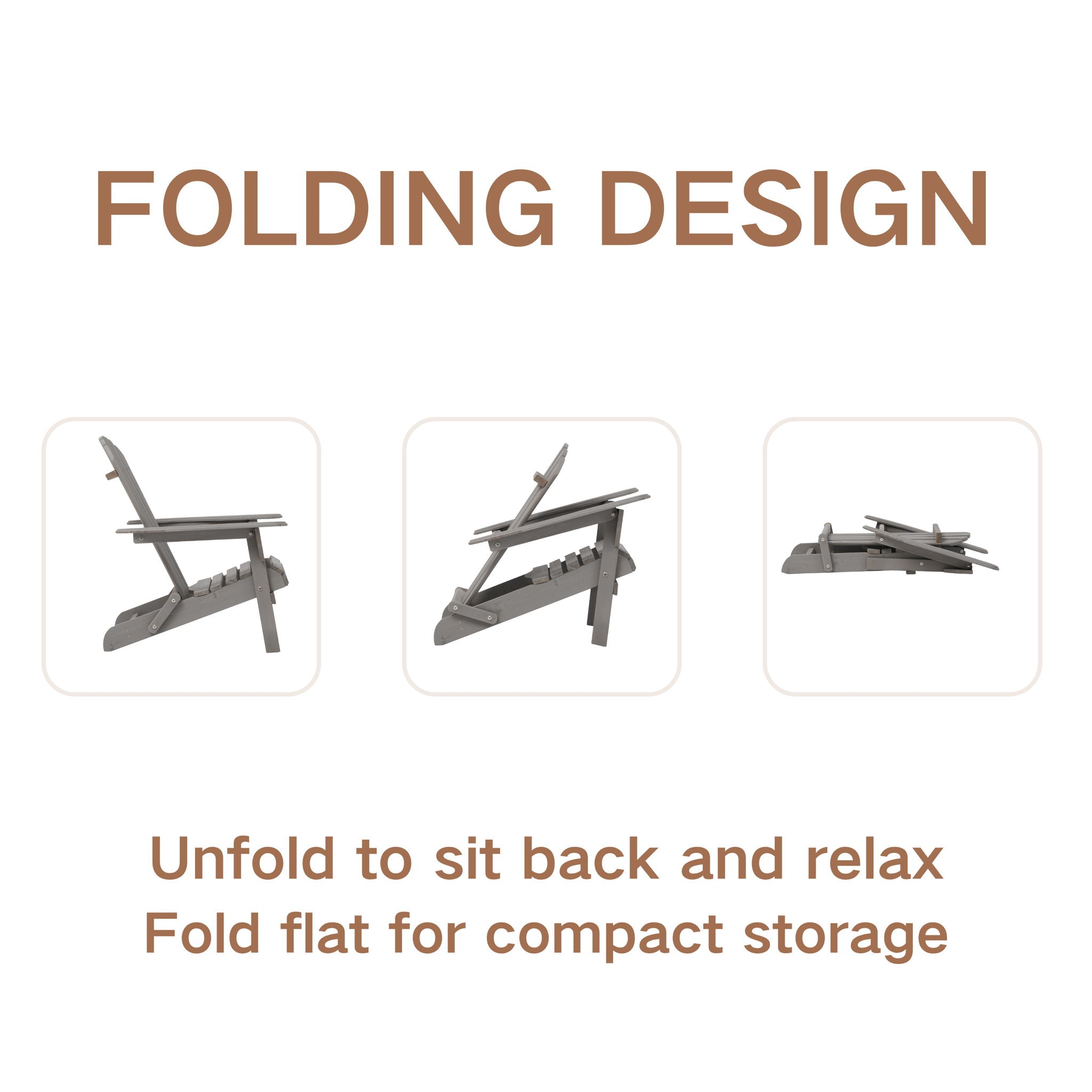 Oversize Outdoor Folding Adirondack Chair, Patio Chair For Garden Unique Piece Furniture