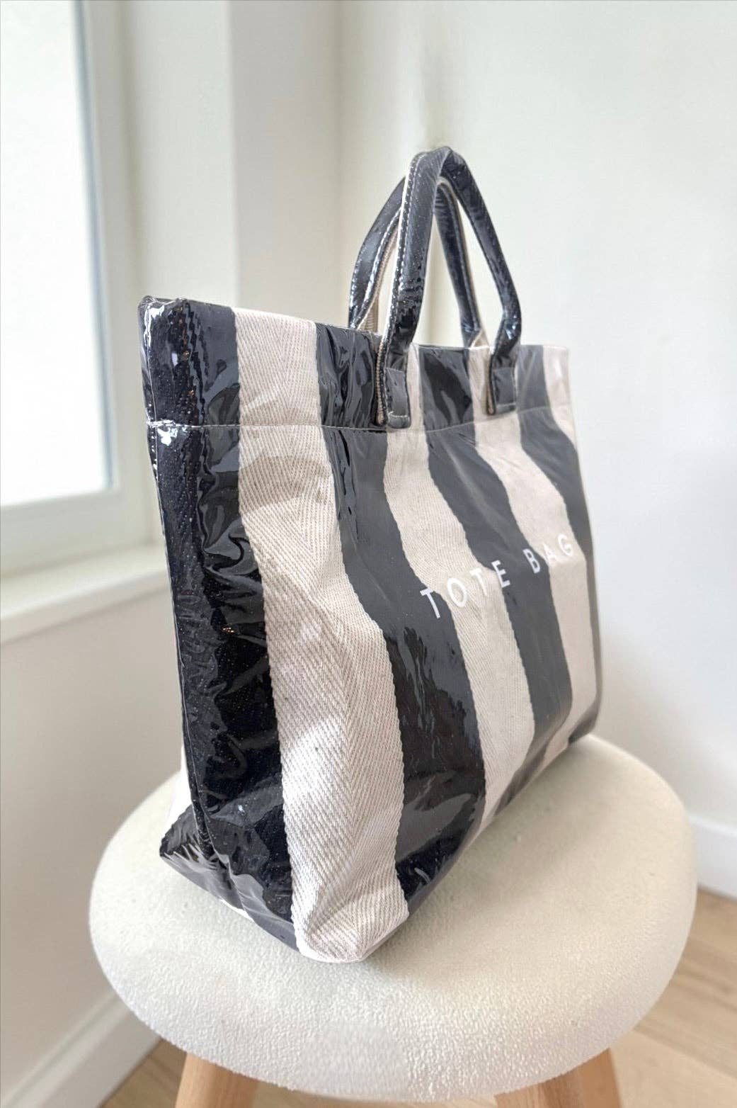 The Bag Waterproof Tote in Navy & White Shop Fête