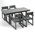 5 Piece Outdoor Dining Set, Table With Umbrella Hole And 4 Armrest Chairs Unique Piece Furniture