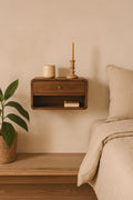 Curve Upper Slot Floating Nightstand Unique Piece Furniture