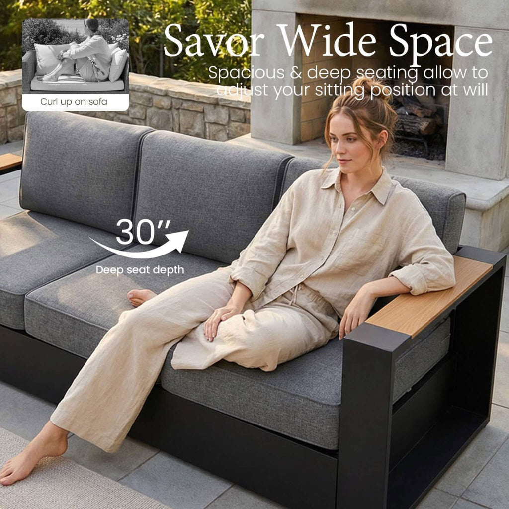 4-Piece Aluminum Patio Furniture Set With 55K BTU Fire Pit Table (SAK23471) SAKSBY WHOLESALE