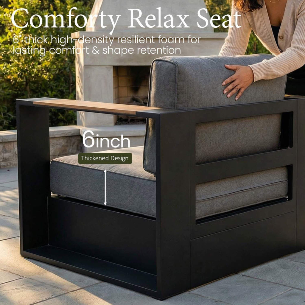 4-Piece Aluminum Patio Furniture Set With 55K BTU Fire Pit Table (SAK23471) SAKSBY WHOLESALE