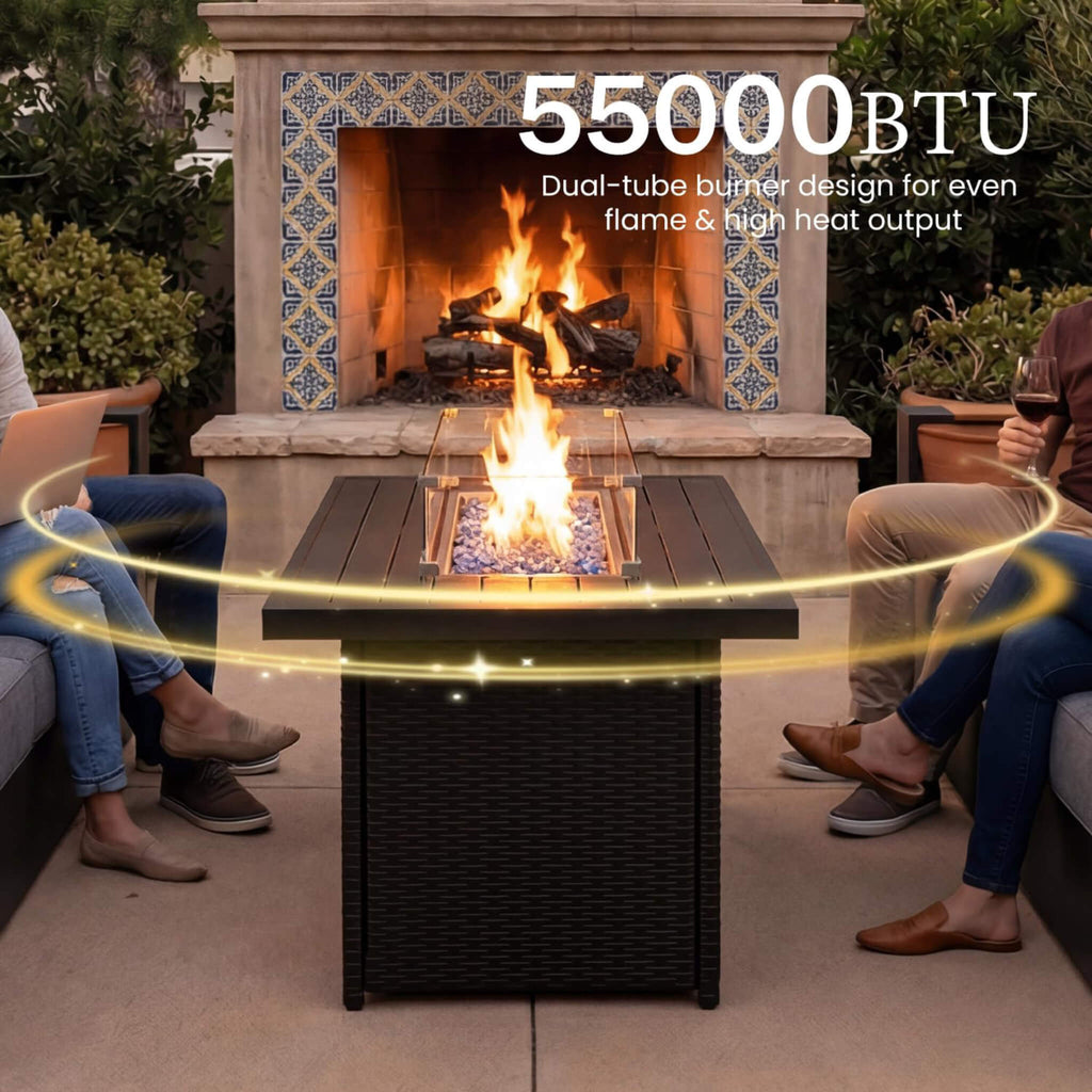 4-Piece Aluminum Patio Furniture Set With 55K BTU Fire Pit Table (SAK23471) SAKSBY WHOLESALE