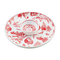 Christmas Red Toile Chip & Dip Set Rust & Cinder