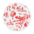 Red Christmas Toile Dessert Plate Rust & Cinder
