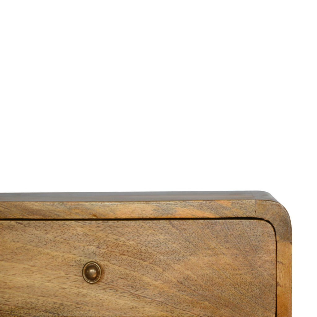 Curve Upper Slot Floating Nightstand Unique Piece Furniture