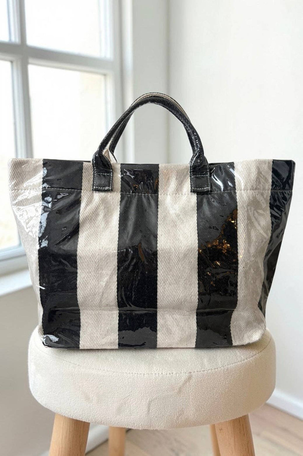 The Bag Waterproof Tote in Navy & White Shop Fête