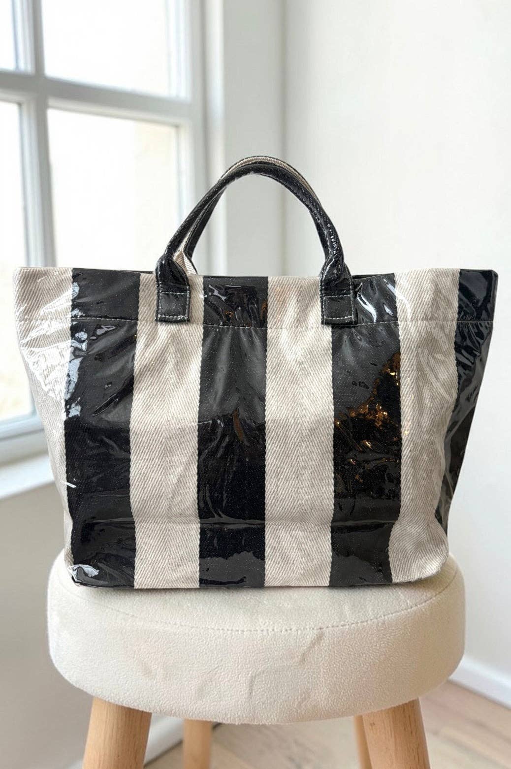 The Bag Waterproof Tote in Navy & White Shop Fête