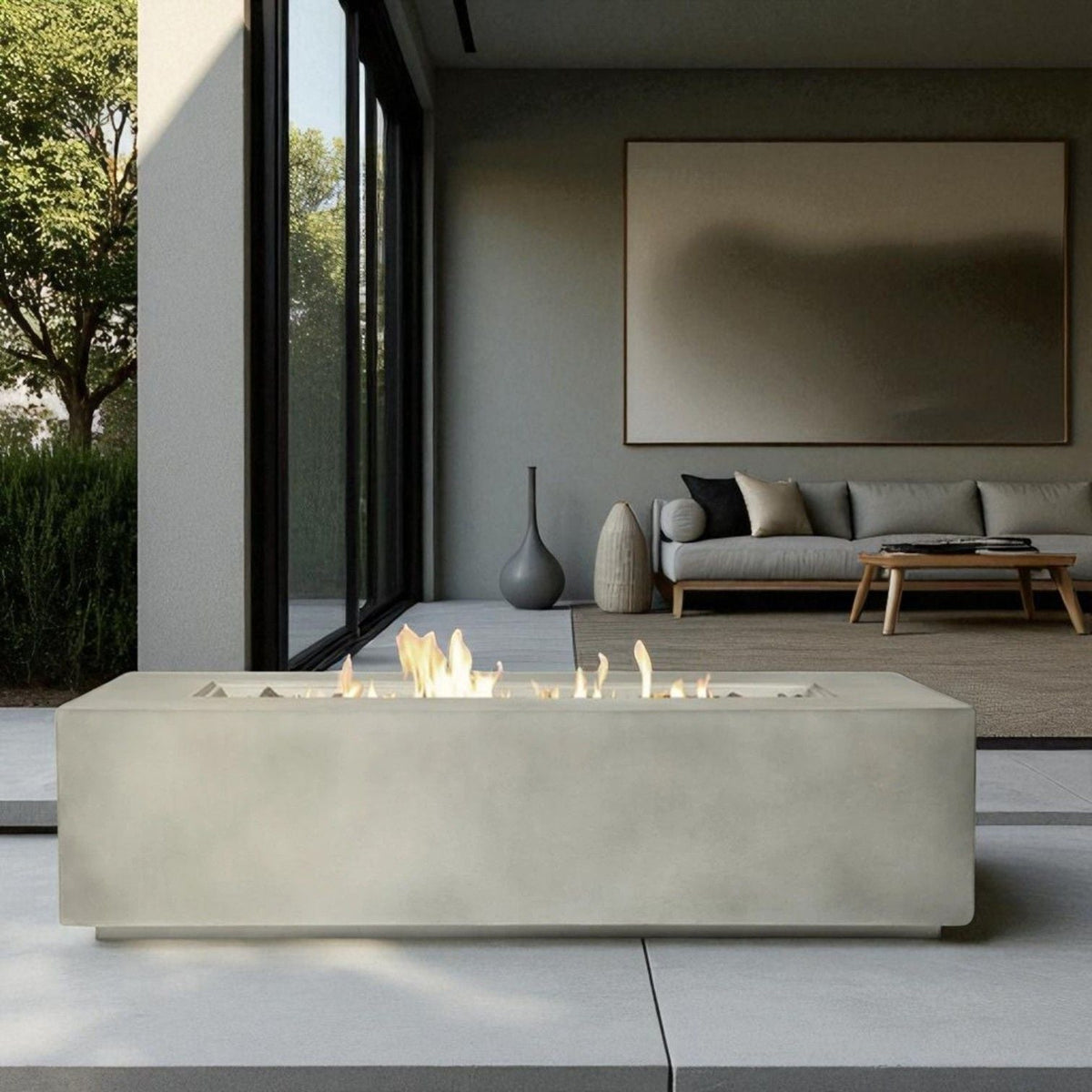 Lightweight Design Propane / Natural Gas Fire Pit Table Unique Piece Furniture