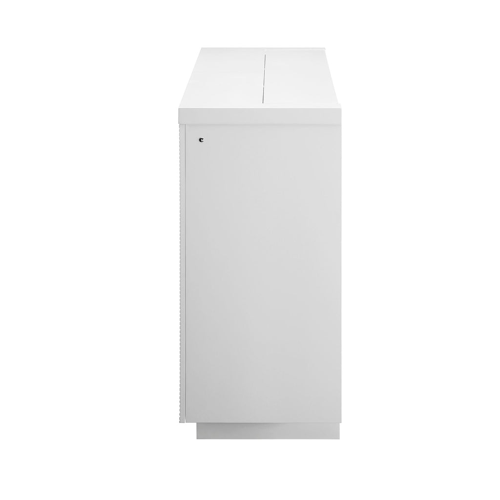 Aurora - Fireplace TV Lift With Adjustable Temperature And LED Colors - White Unique Piece Furniture