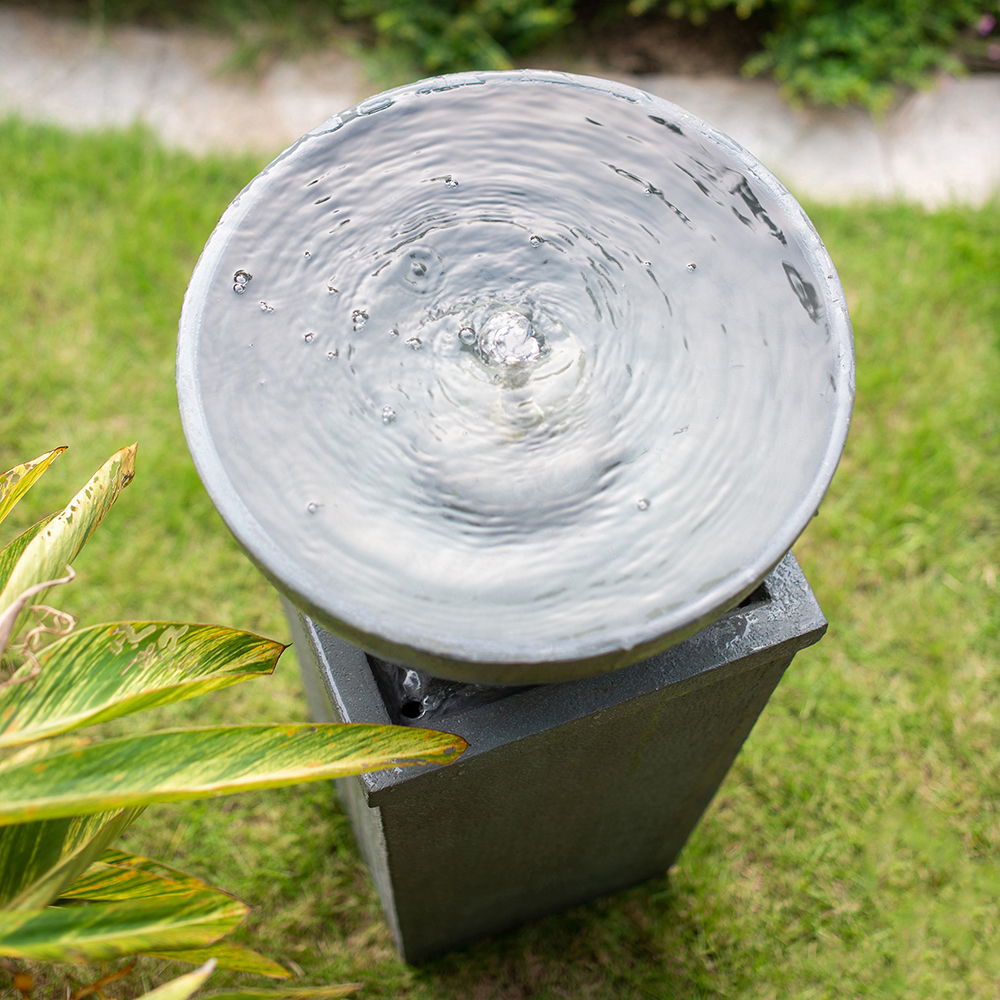 Zen Bowl Water Fountain, Outdoor Bird Feeder / Bath Fountains, Relaxing Water Feature For Garden Unique Piece Furniture