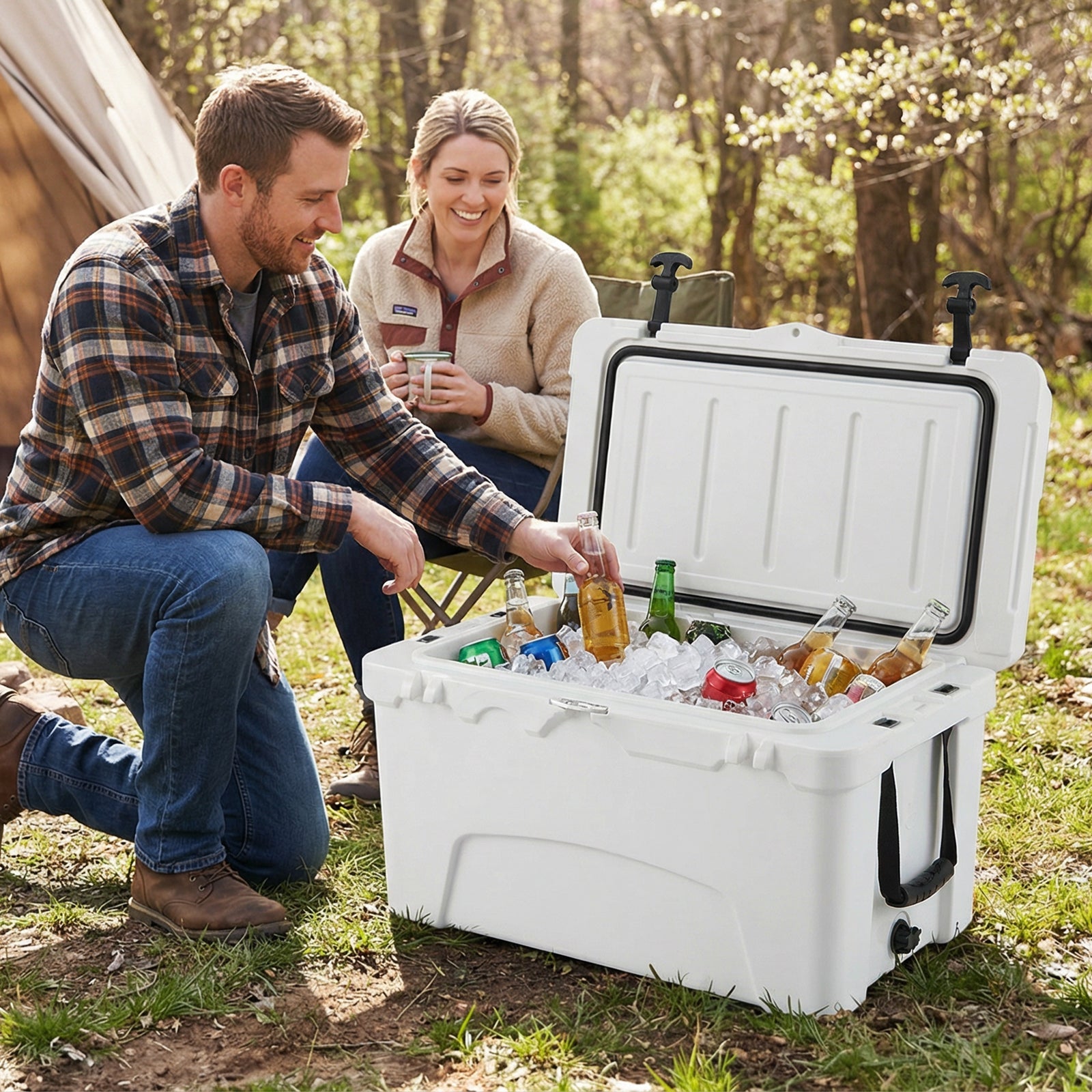 45 Quart Portable Hard Cooler Insulated Ice Chest Keeps Cool for up to 6 Days DirectDeals