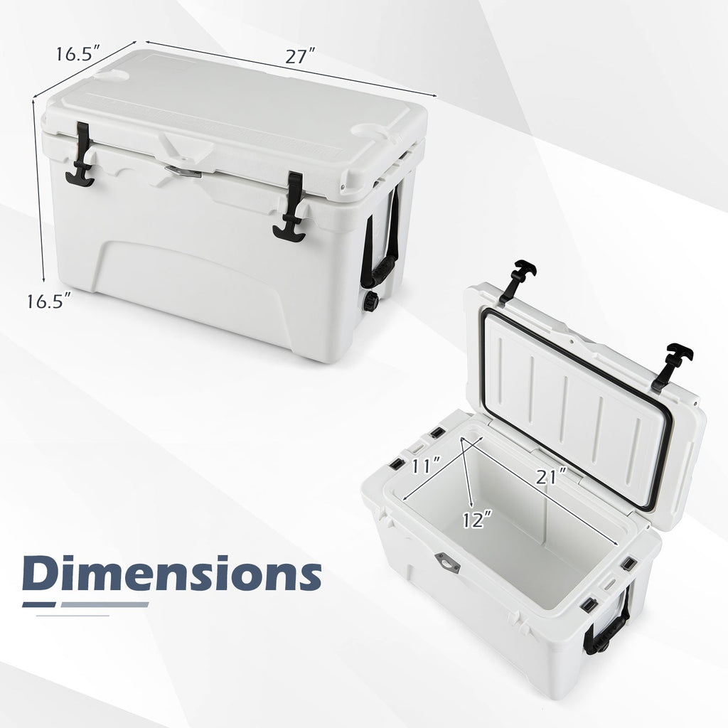 45 Quart Portable Hard Cooler Insulated Ice Chest Keeps Cool for up to 6 Days DirectDeals