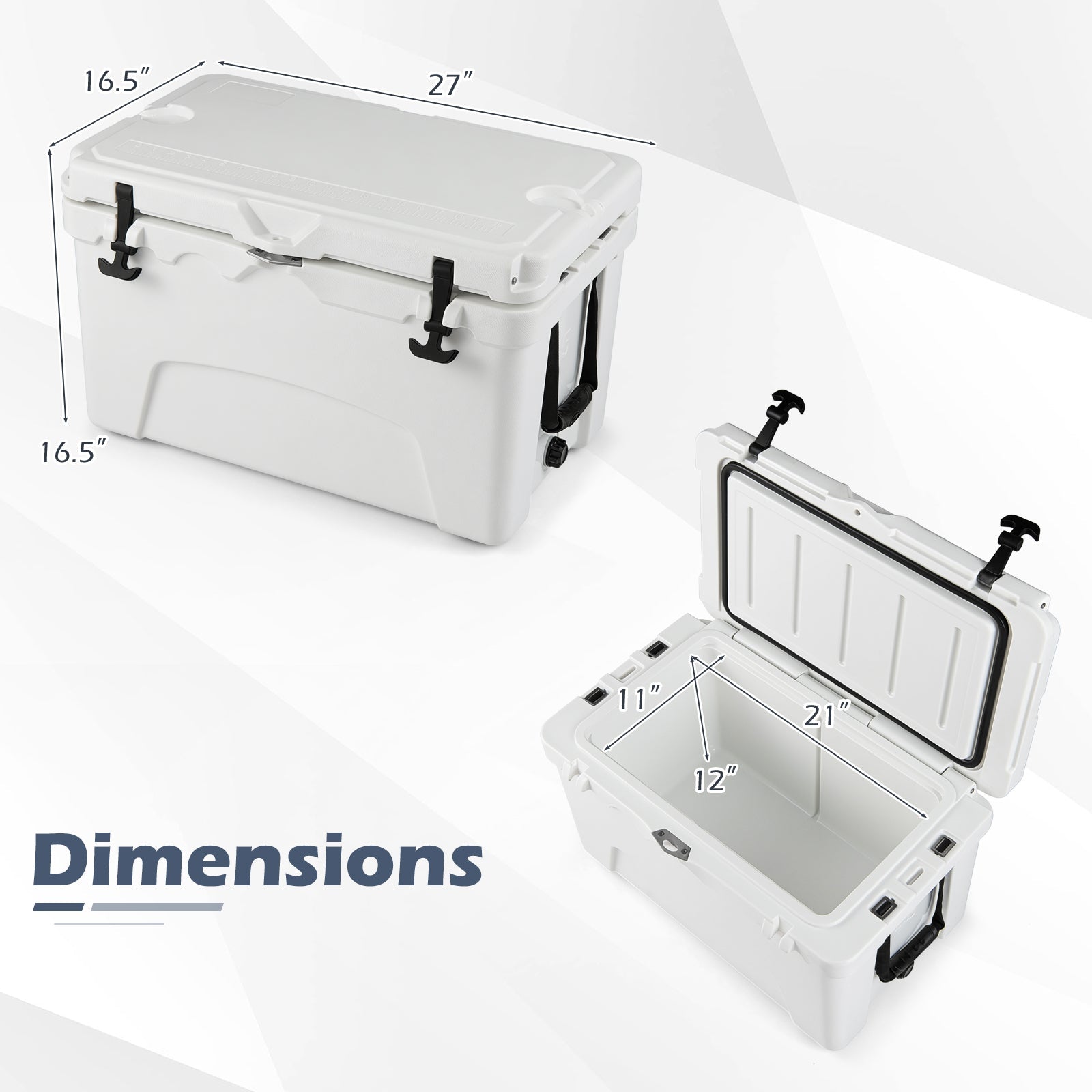 45 Quart Portable Hard Cooler Insulated Ice Chest Keeps Cool for up to 6 Days DirectDeals