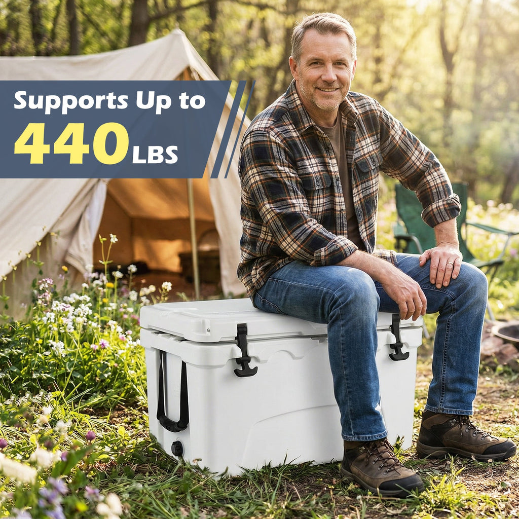 45 Quart Portable Hard Cooler Insulated Ice Chest Keeps Cool for up to 6 Days DirectDeals