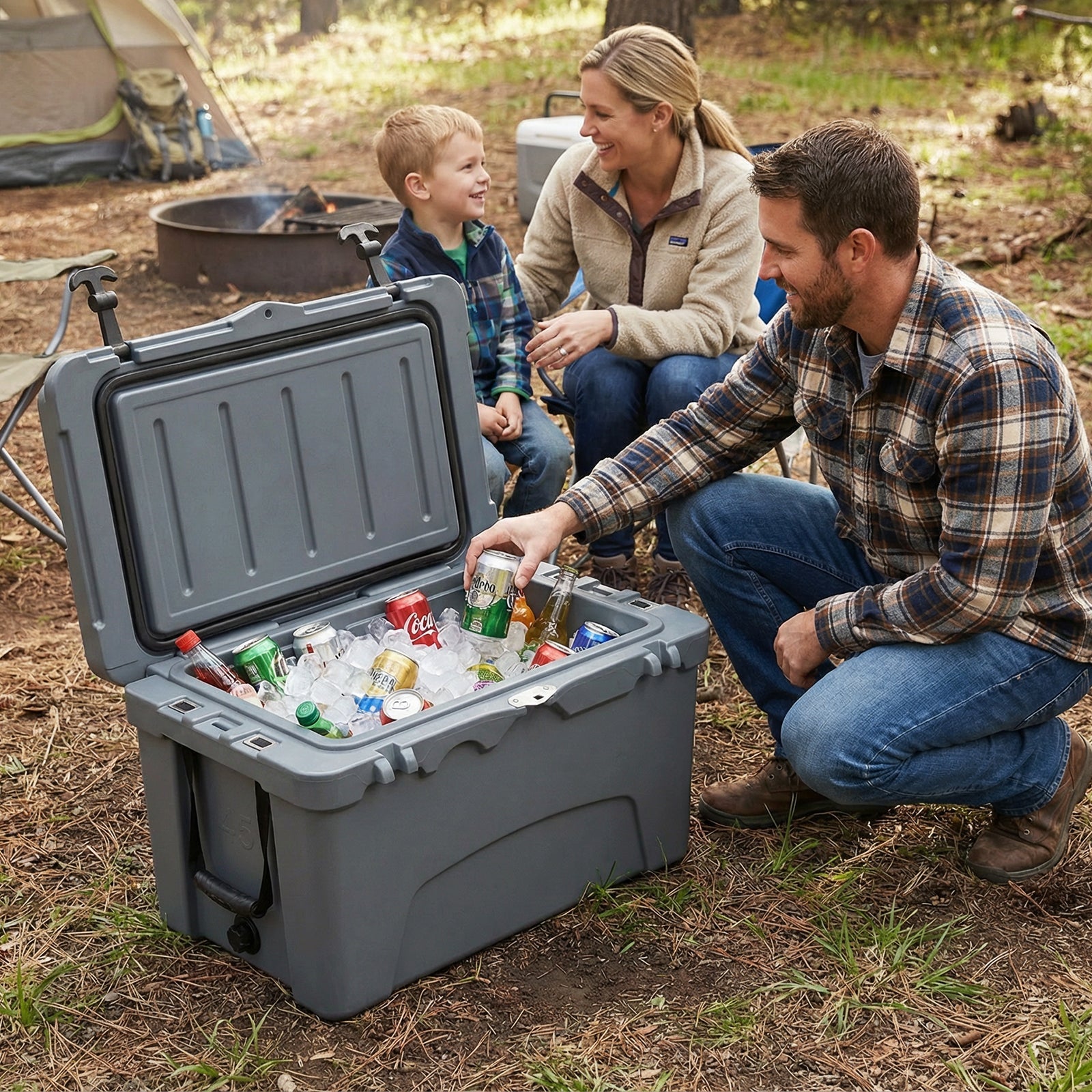 45 Quart Portable Hard Cooler Insulated Ice Chest Keeps Cool for up to 6 Days DirectDeals