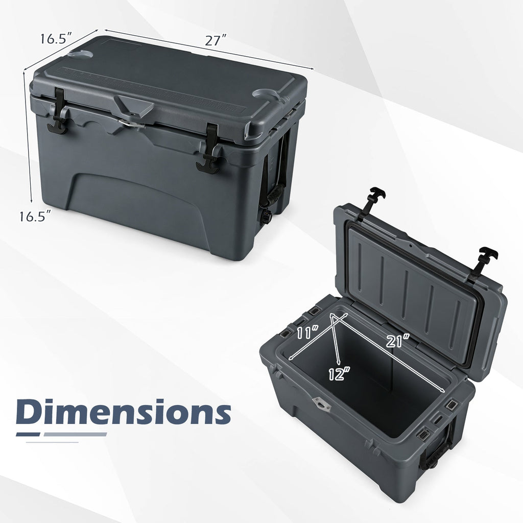 45 Quart Portable Hard Cooler Insulated Ice Chest Keeps Cool for up to 6 Days DirectDeals