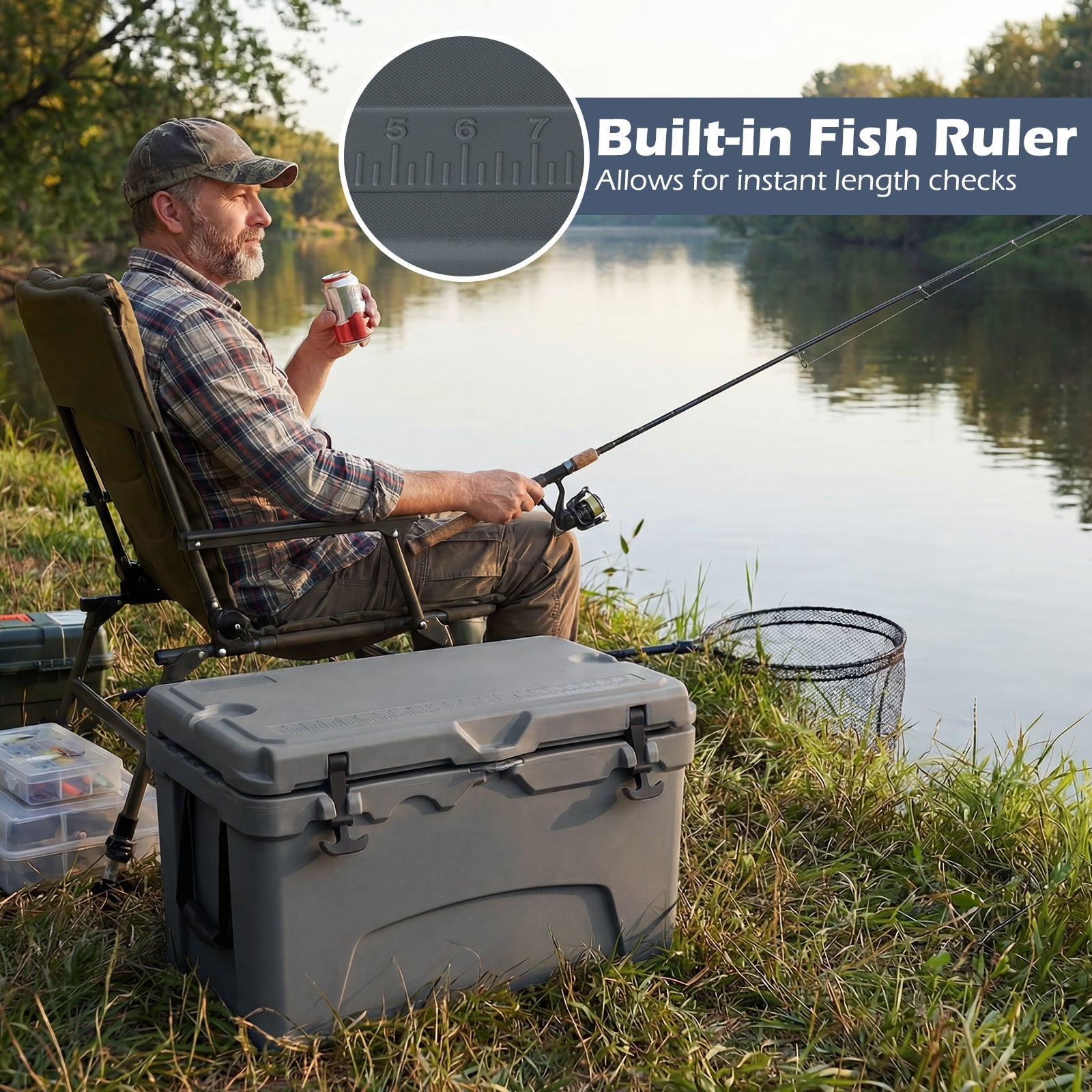 45 Quart Portable Hard Cooler Insulated Ice Chest Keeps Cool for up to 6 Days DirectDeals