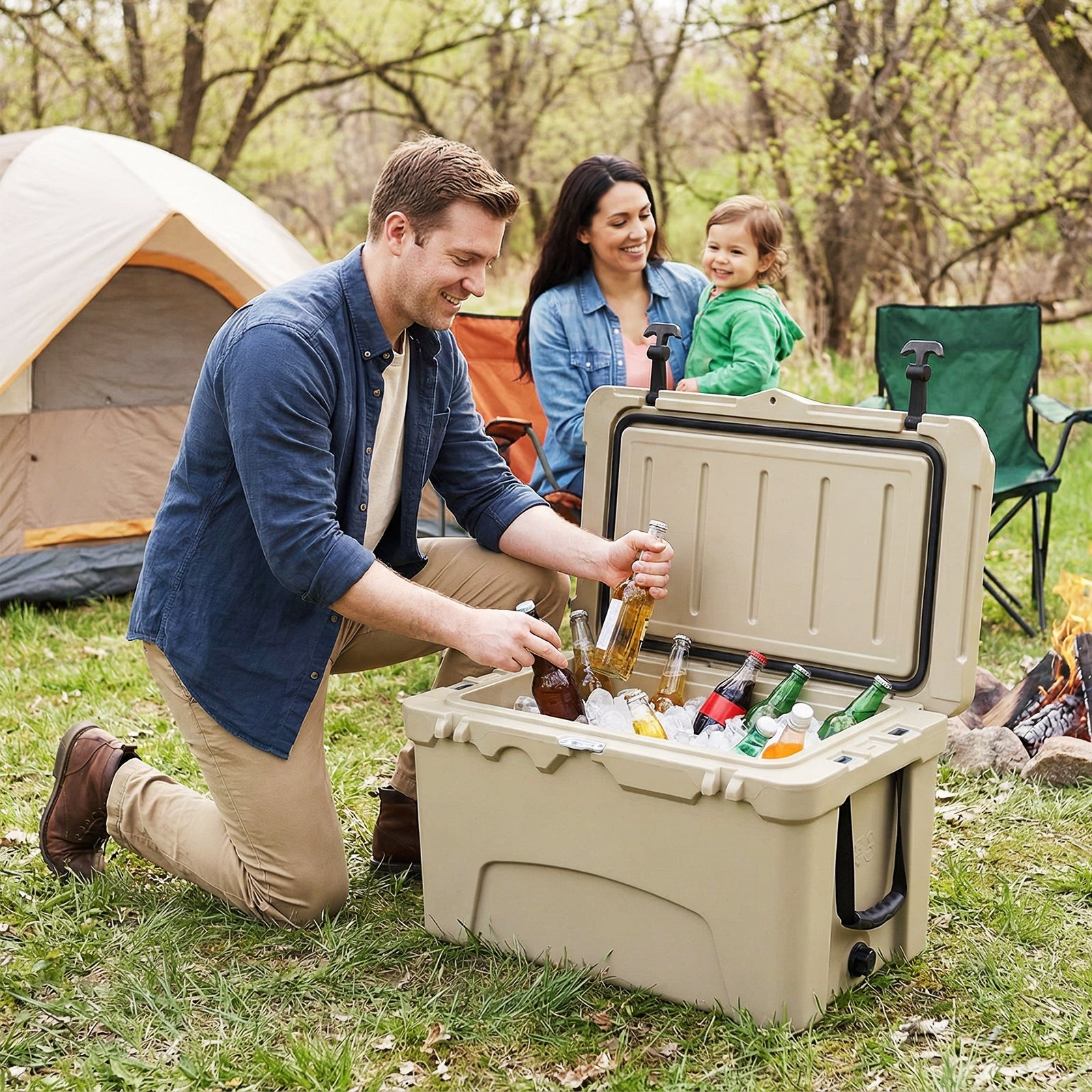 45 Quart Portable Hard Cooler Insulated Ice Chest Keeps Cool for up to 6 Days DirectDeals