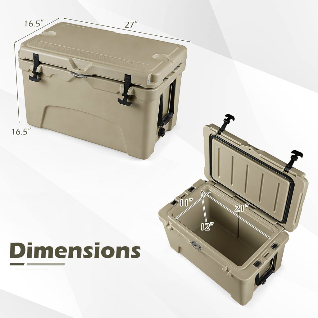 45 Quart Portable Hard Cooler Insulated Ice Chest Keeps Cool for up to 6 Days DirectDeals