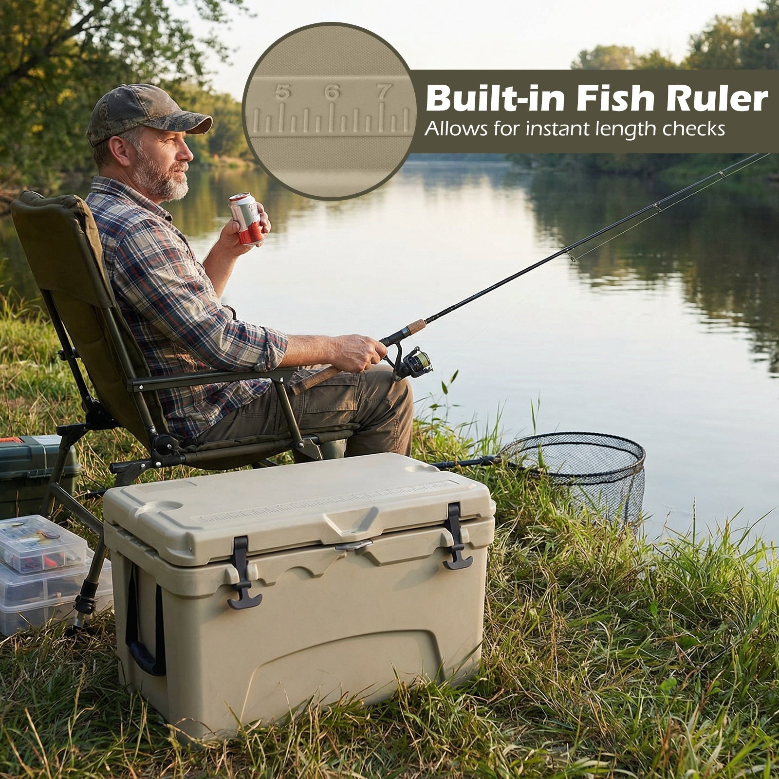 45 Quart Portable Hard Cooler Insulated Ice Chest Keeps Cool for up to 6 Days DirectDeals