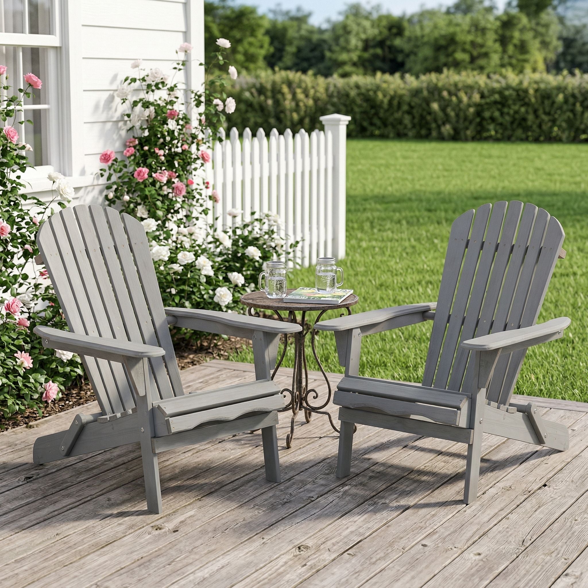 Oversize Outdoor Folding Adirondack Chair, Patio Chair For Garden Unique Piece Furniture