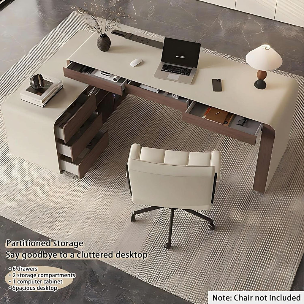 Premium L Shaped Executive Desk 72In Multifunctional ShipItFurniture