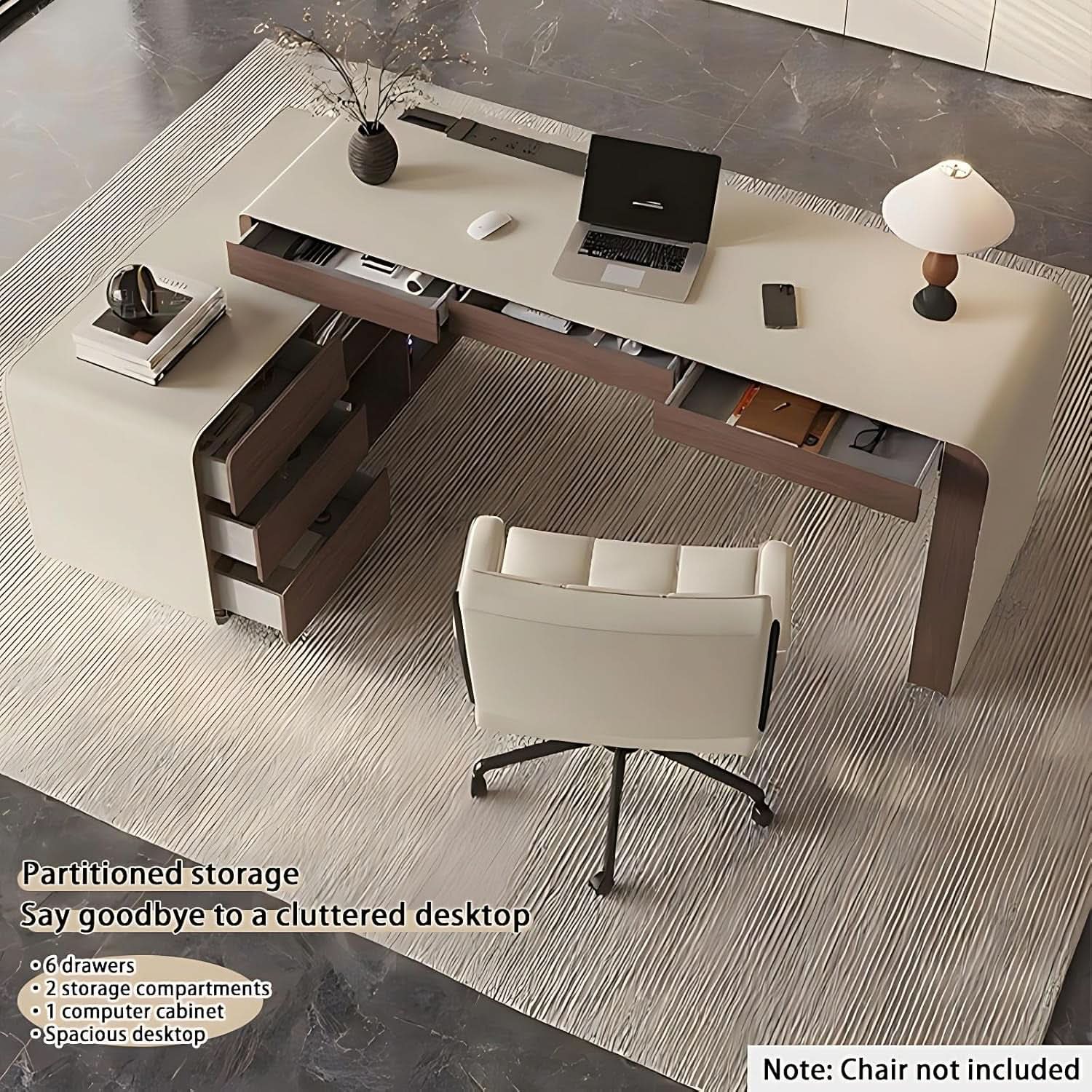 Premium L Shaped Executive Desk 72In Multifunctional ShipItFurniture