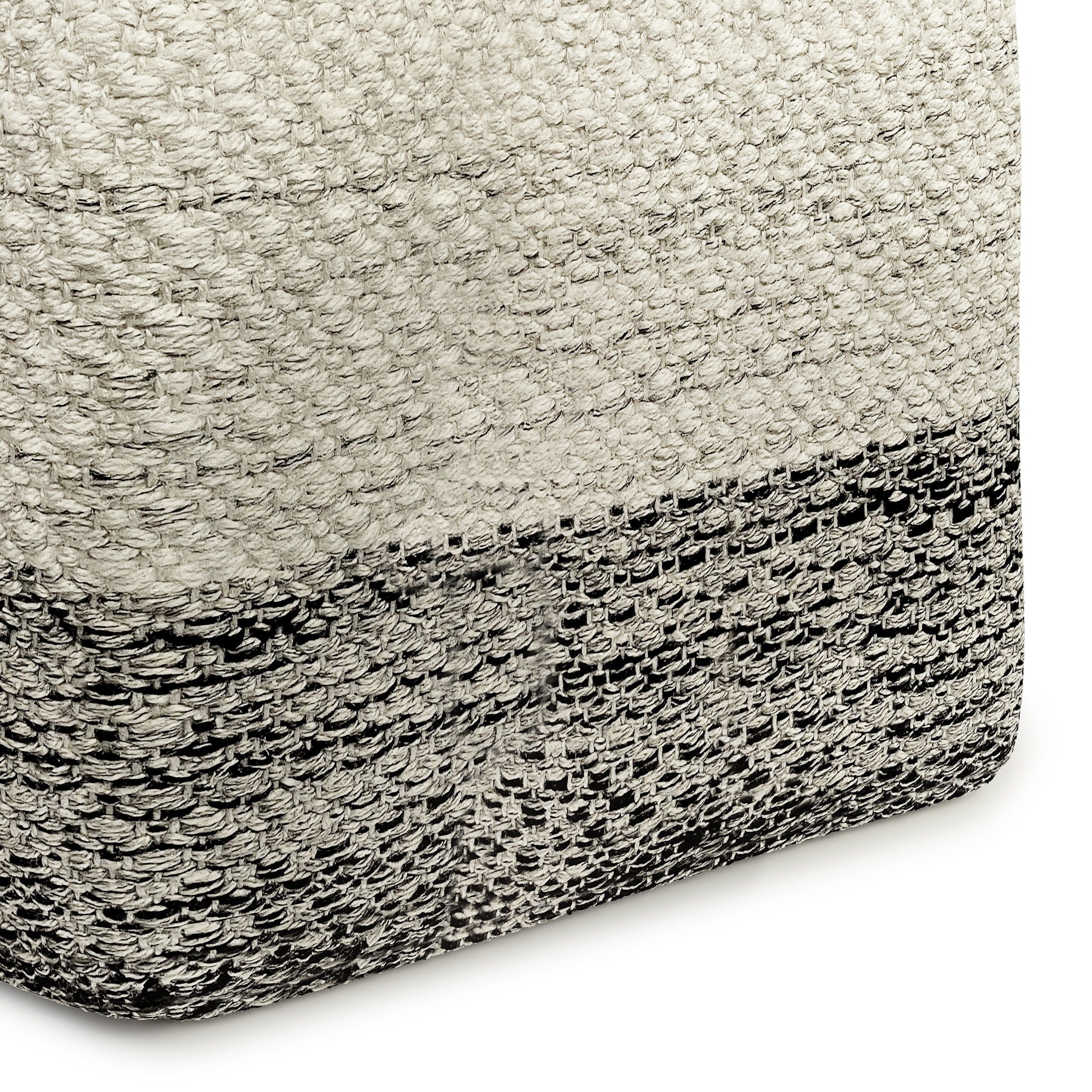 Macie - Square Woven Outdoor / Indoor Pouf - Gray / White Unique Piece Furniture