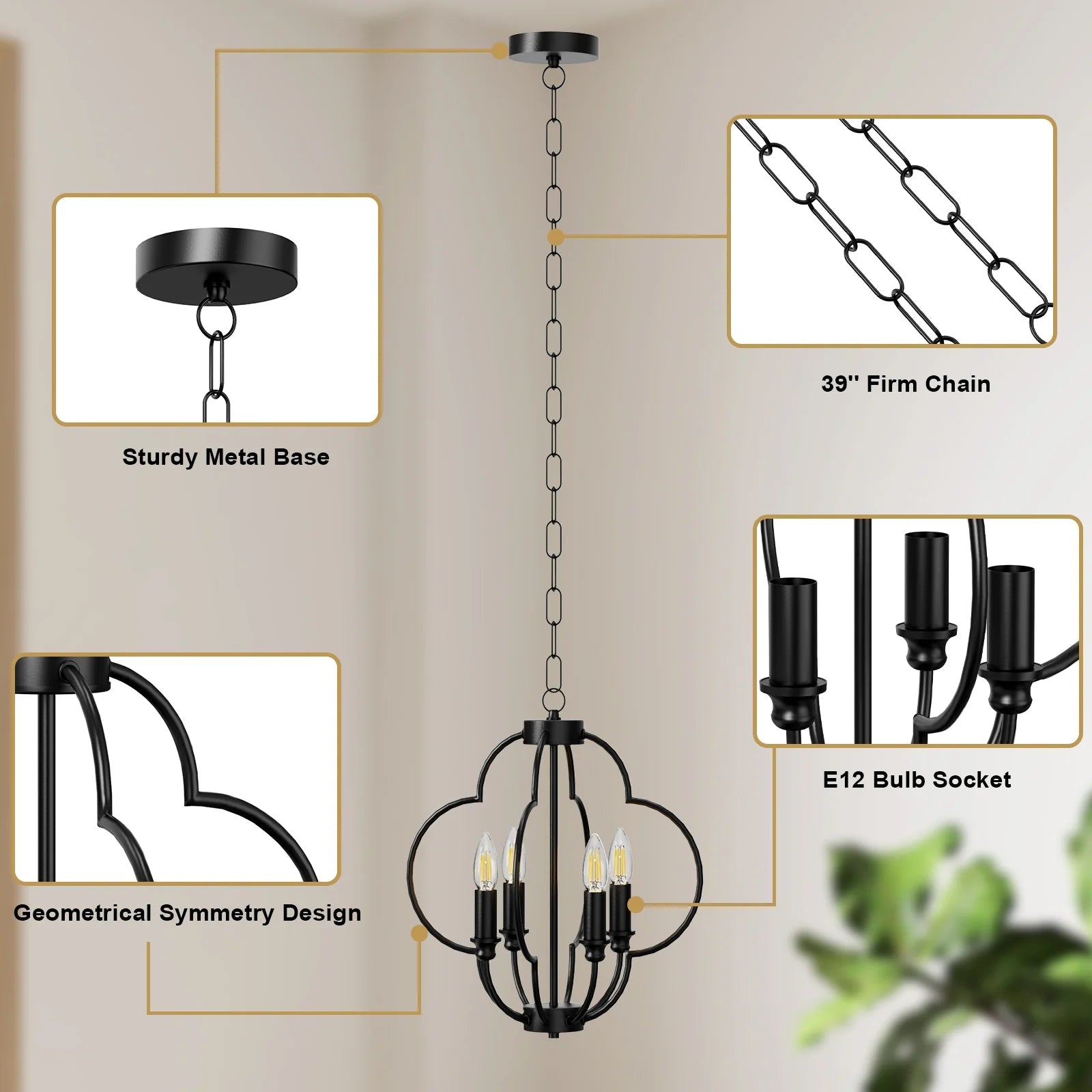 Farmhouse Candle Chandelier Light Fixture Farmhouse Decor