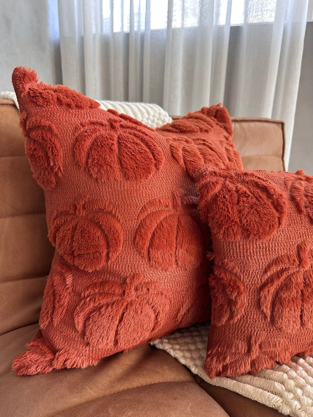 Dark Rust Pumpkin Lumbar Pillow Cover Busa Designs