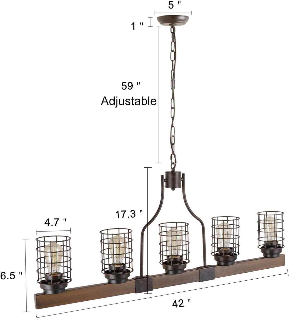 Farmhouse 5-Light Cage Rustic Chandelier Farmhouse Decor