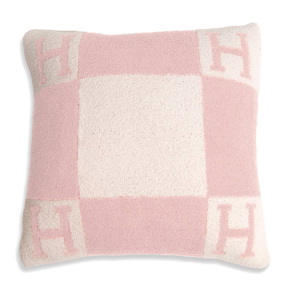 H Patterned Cushion Cover in Pink Shop Fête