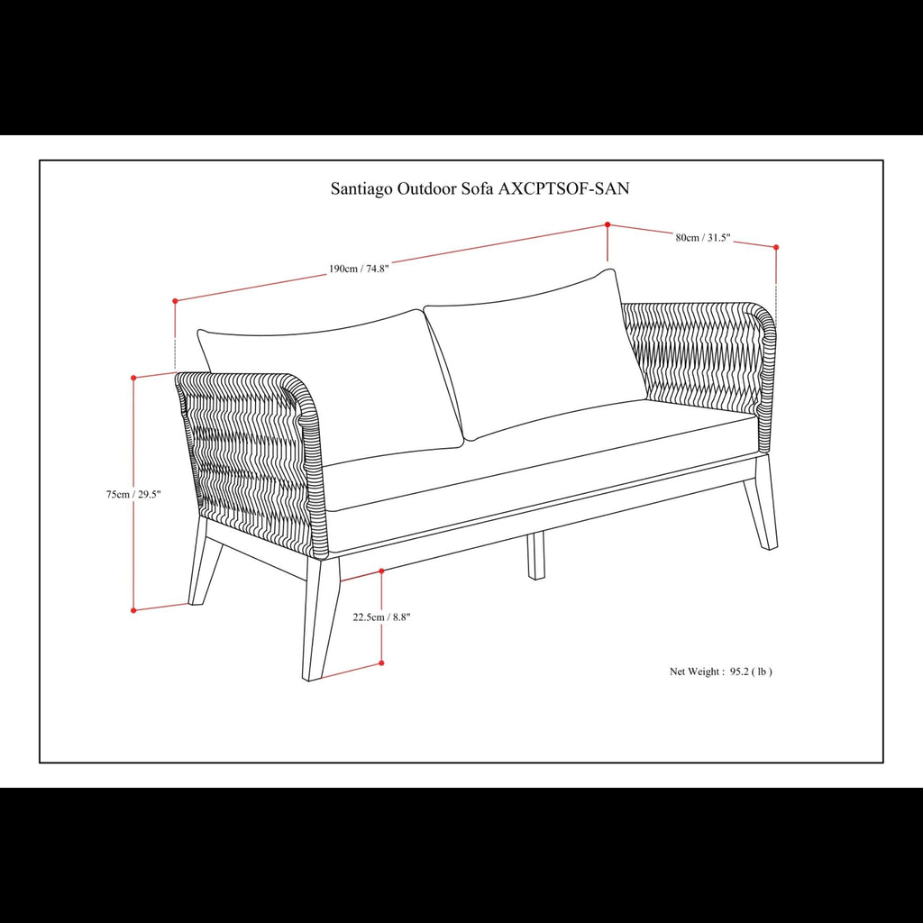 Santiago - Outdoor Sofa - Slate Gray Unique Piece Furniture