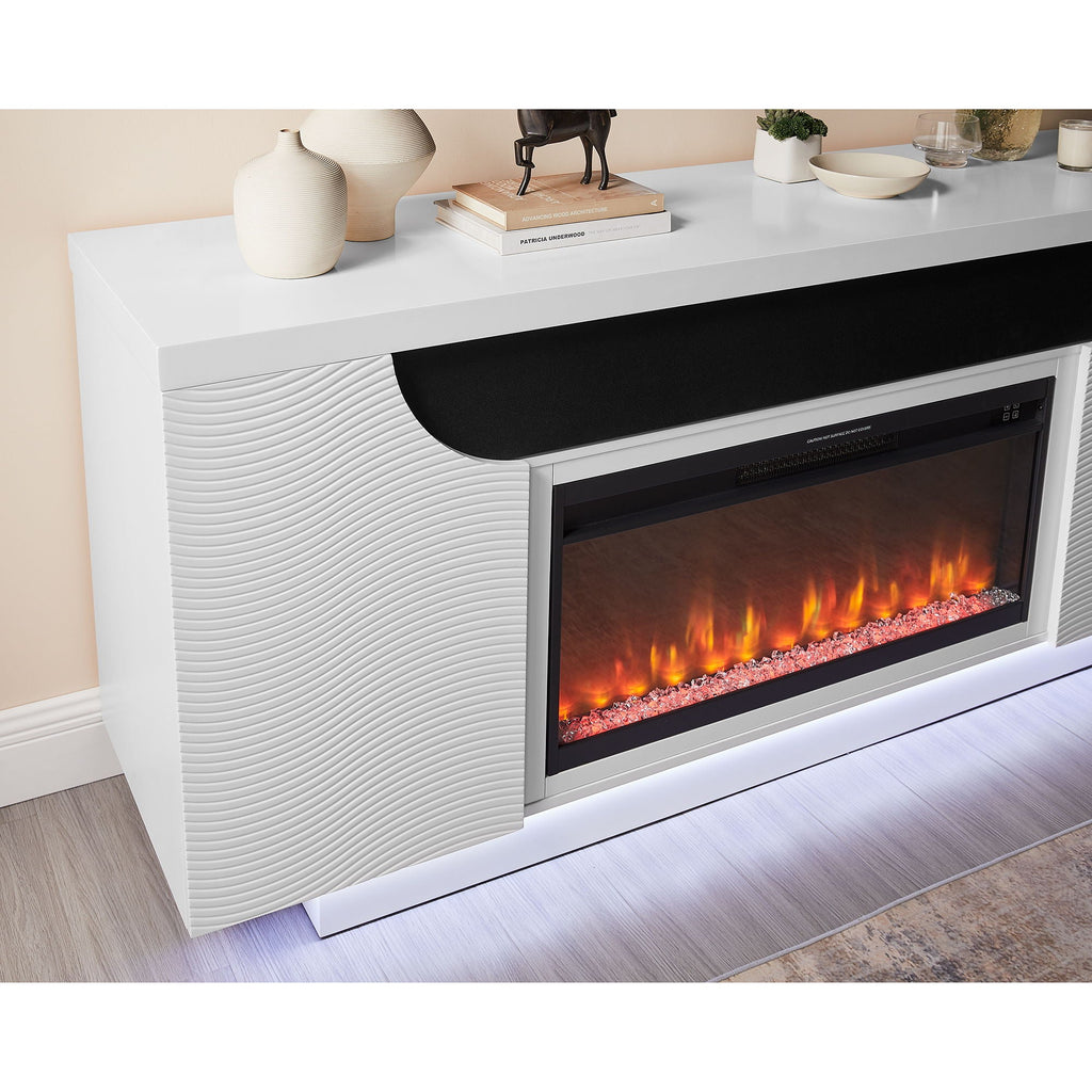 Alessia - Electric Fireplace With Multi Color LED And Flame Settings Unique Piece Furniture