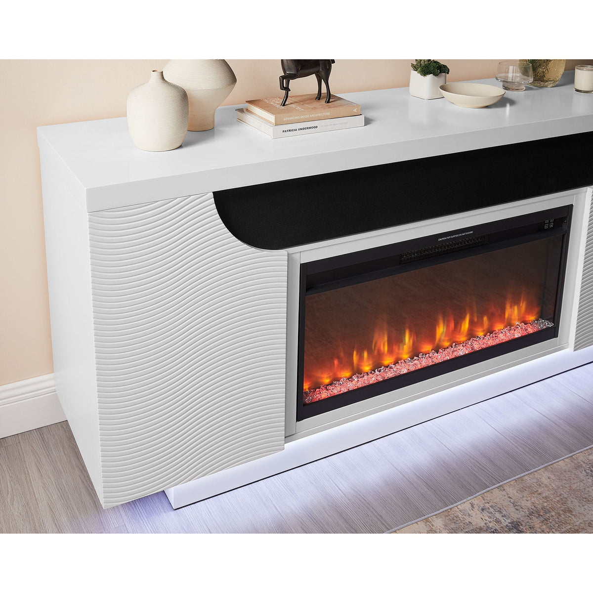 Alessia - Electric Fireplace With Multi Color LED And Flame Settings Unique Piece Furniture