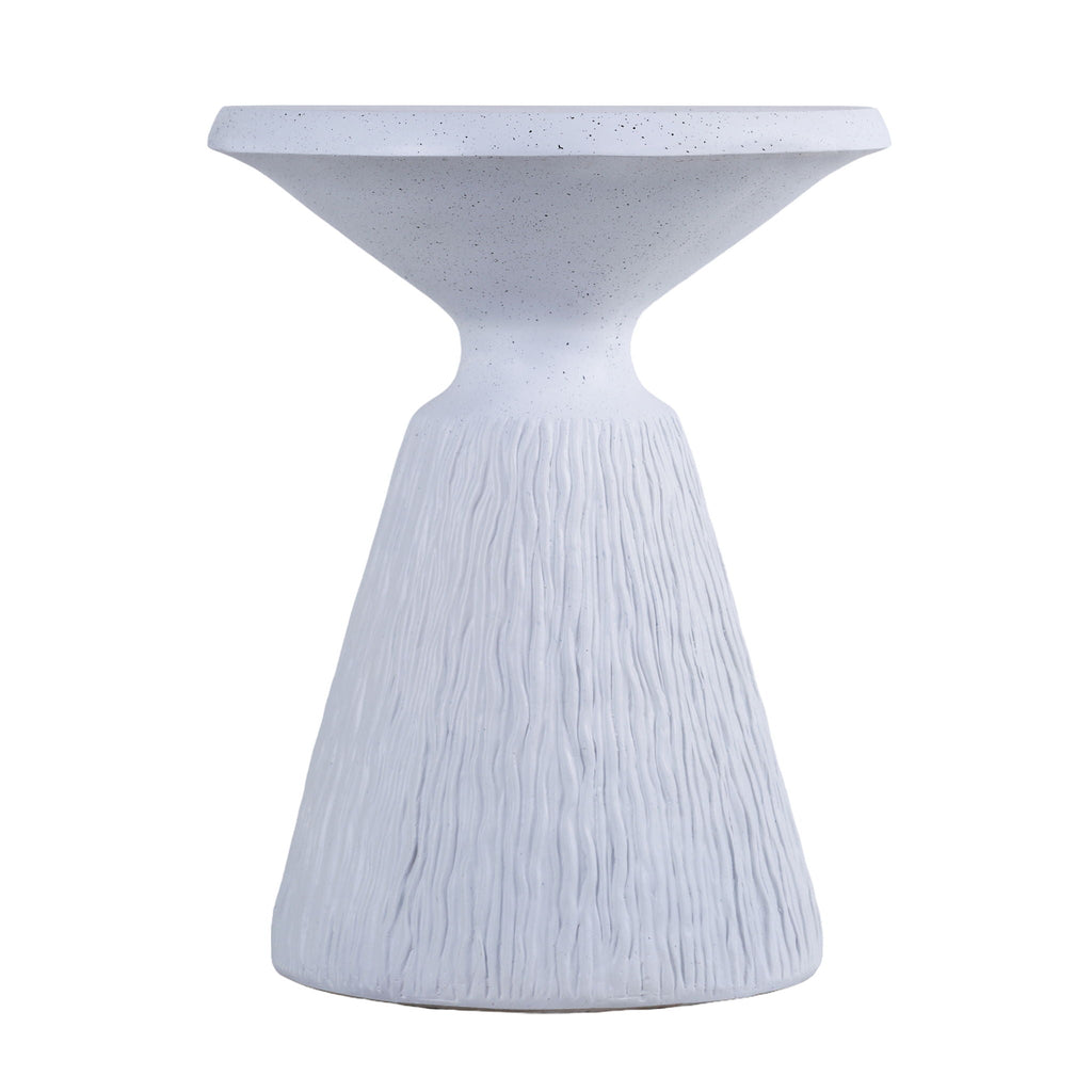 Outdoor End Table, Round Garden Stool - Aqua Gray Unique Piece Furniture