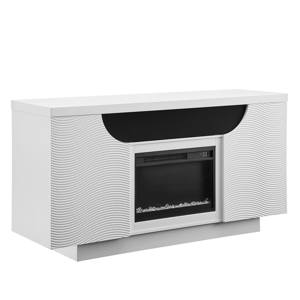 Alessia - Electric Fireplace With Multi Color LED And Flame Settings Unique Piece Furniture