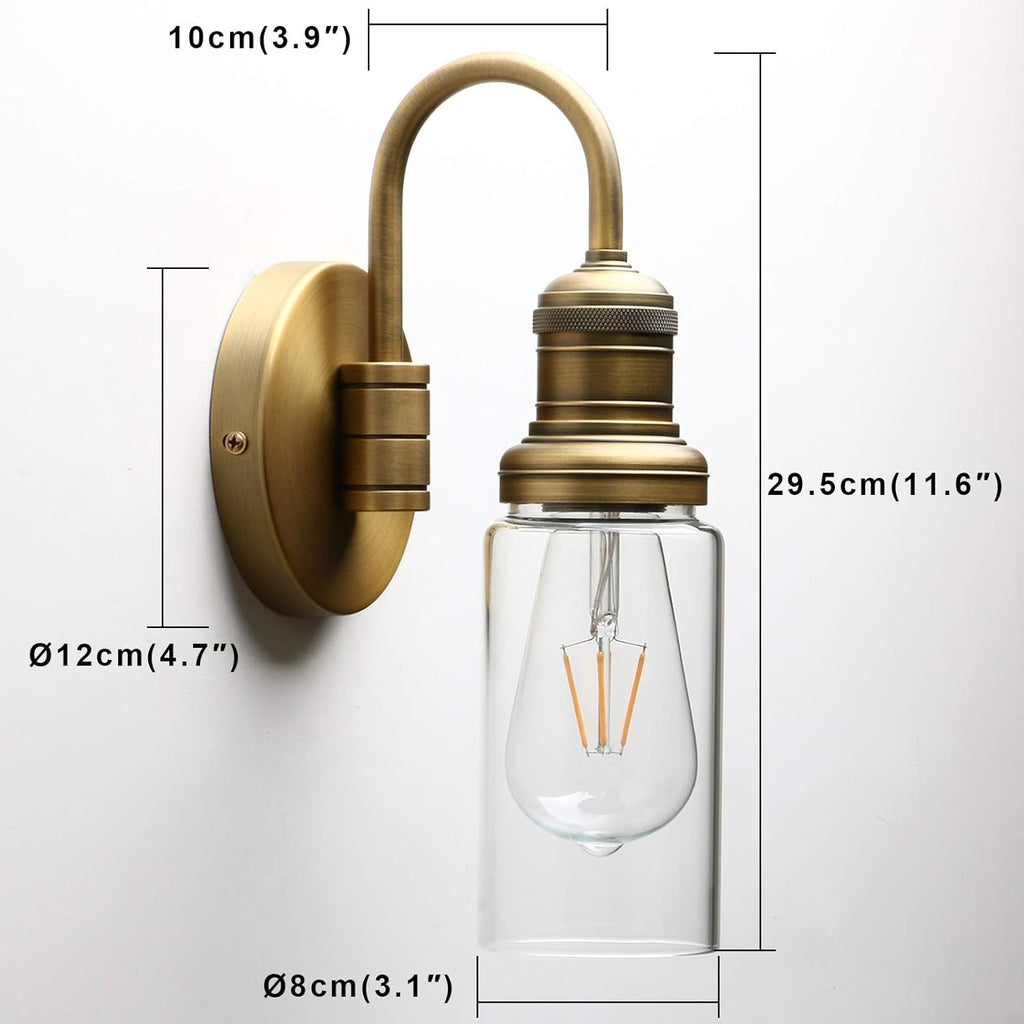 Vintage Gooseneck Wall Mount Single Sconce Farmhouse Decor