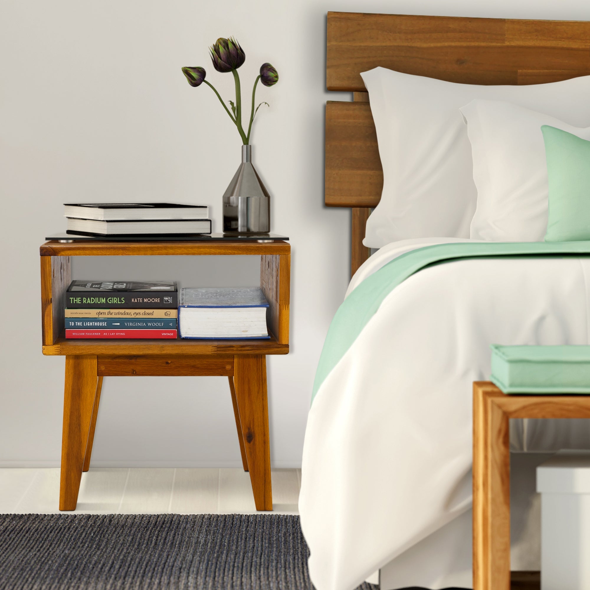 Serena Solid Wood Nightstand Megsu