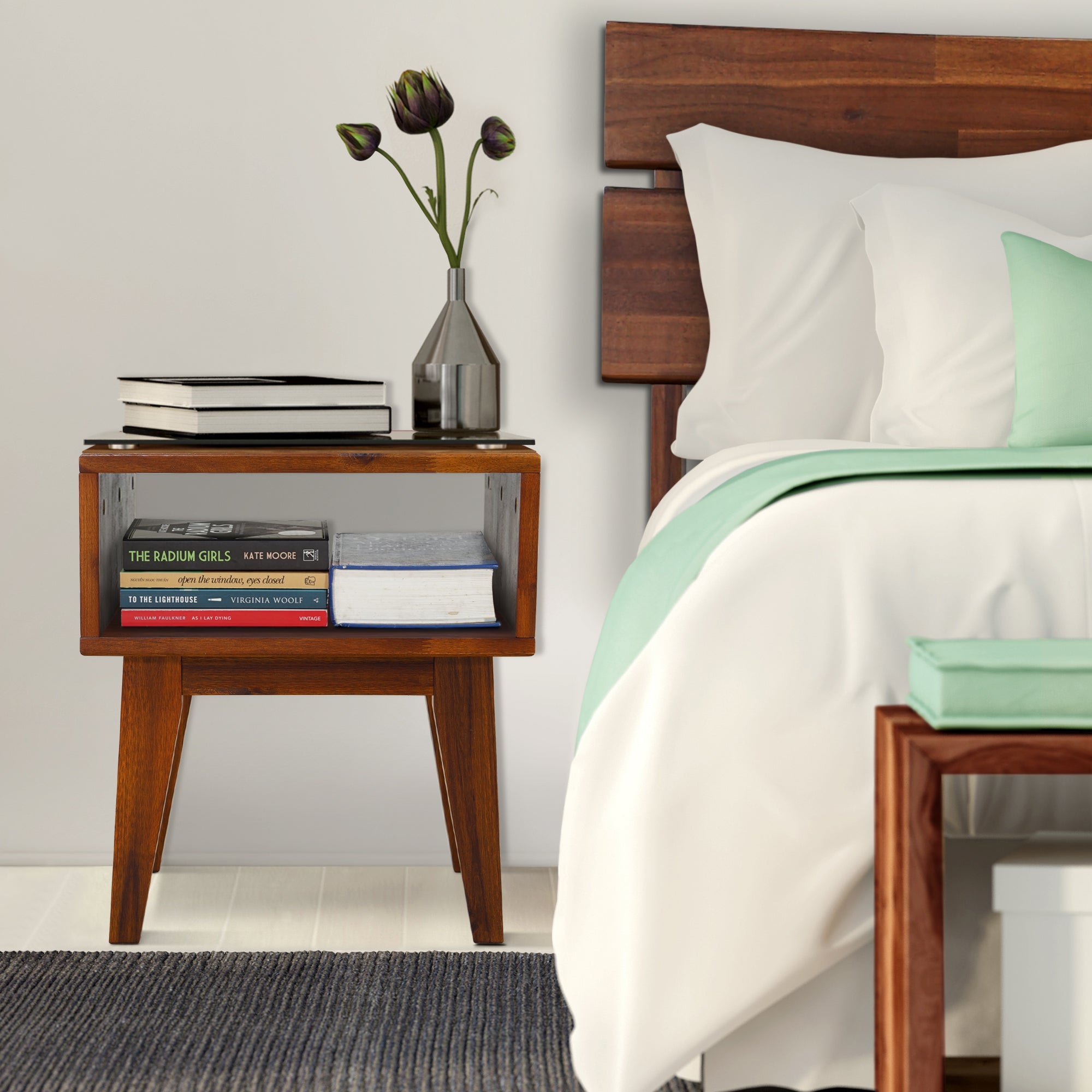 Serena Solid Wood Nightstand Megsu