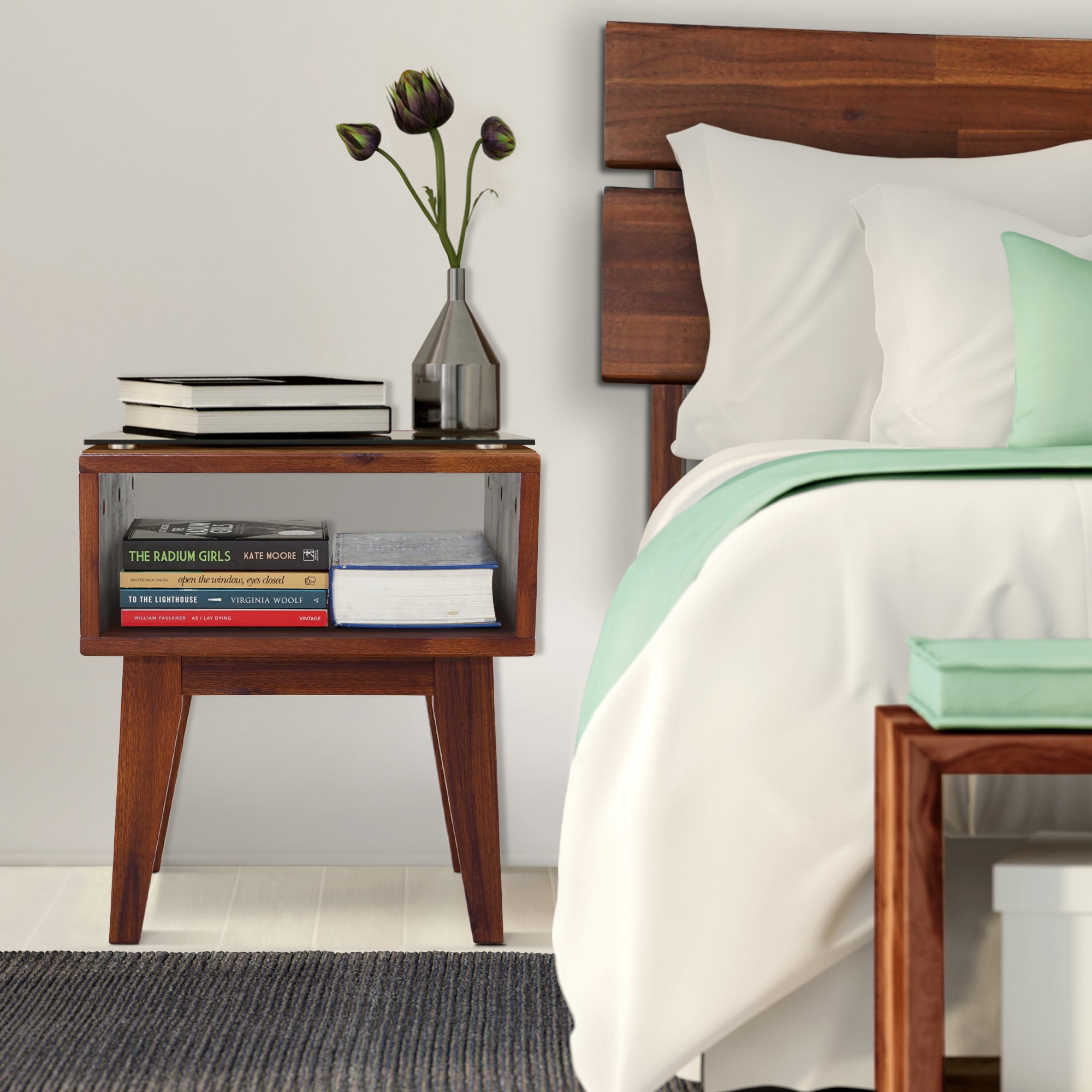 Serena Solid Wood Nightstand Megsu