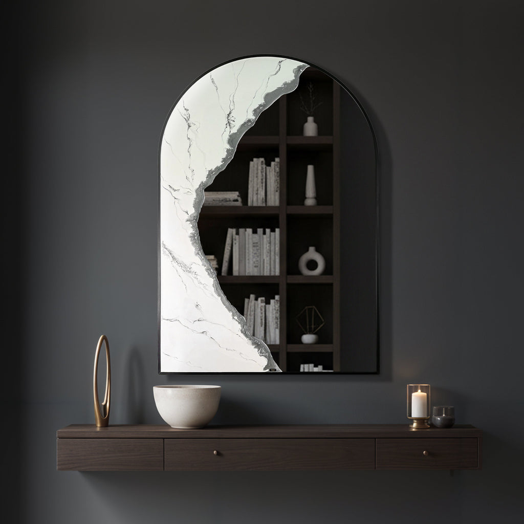 Hand Sculptured Arch Wall Mirror – Tatiana Glen | Auric Arch | 36H x 24W Inches Tatiana & Glen