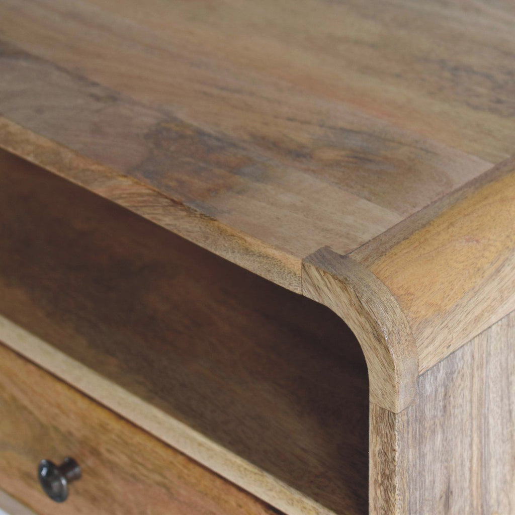 Curved Upper Slot Floating Nightstand Unique Piece Furniture