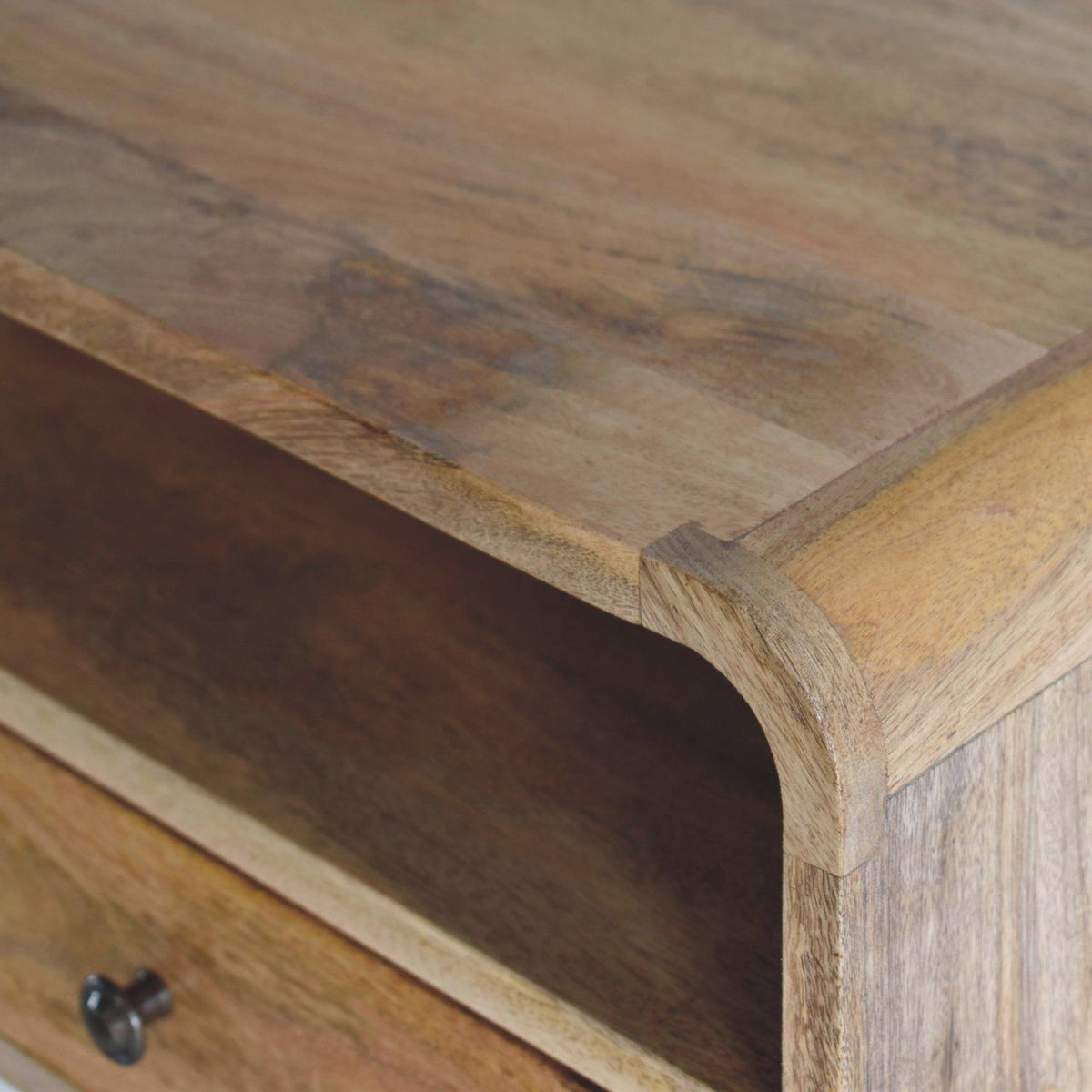 Curved Upper Slot Floating Nightstand Unique Piece Furniture