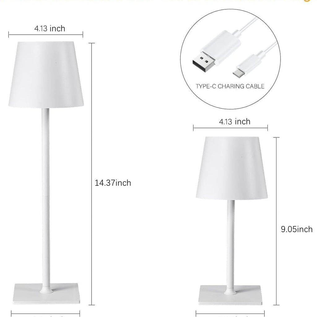 Rechargeable Touch Lamps in White (set of 2) Shop Fête