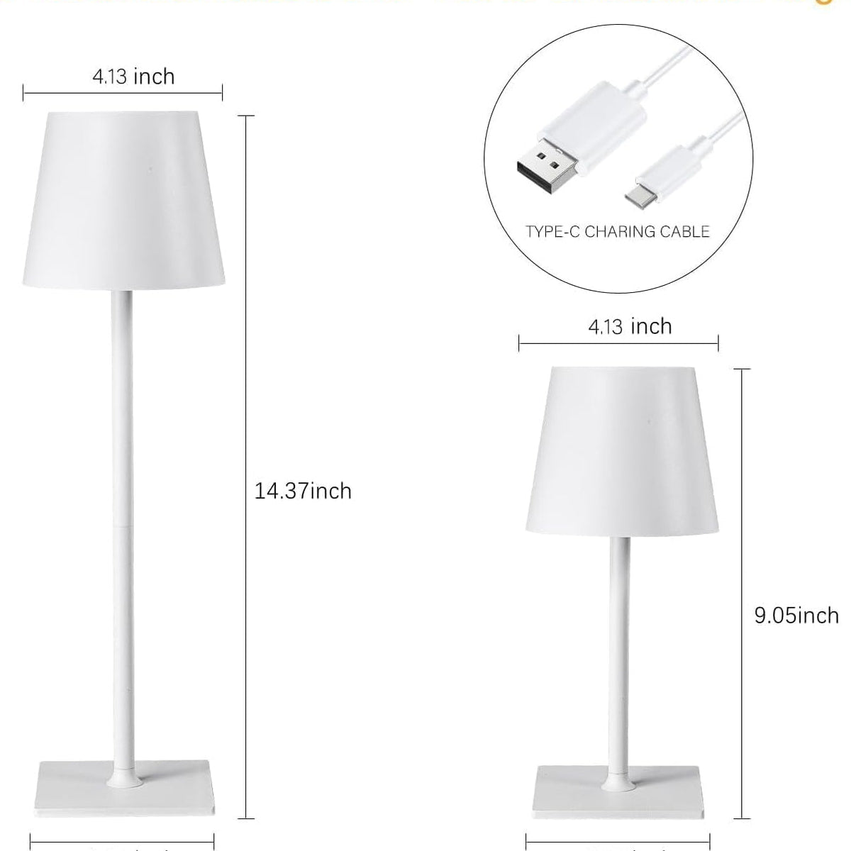 Rechargeable Touch Lamps in White (set of 2) Shop Fête