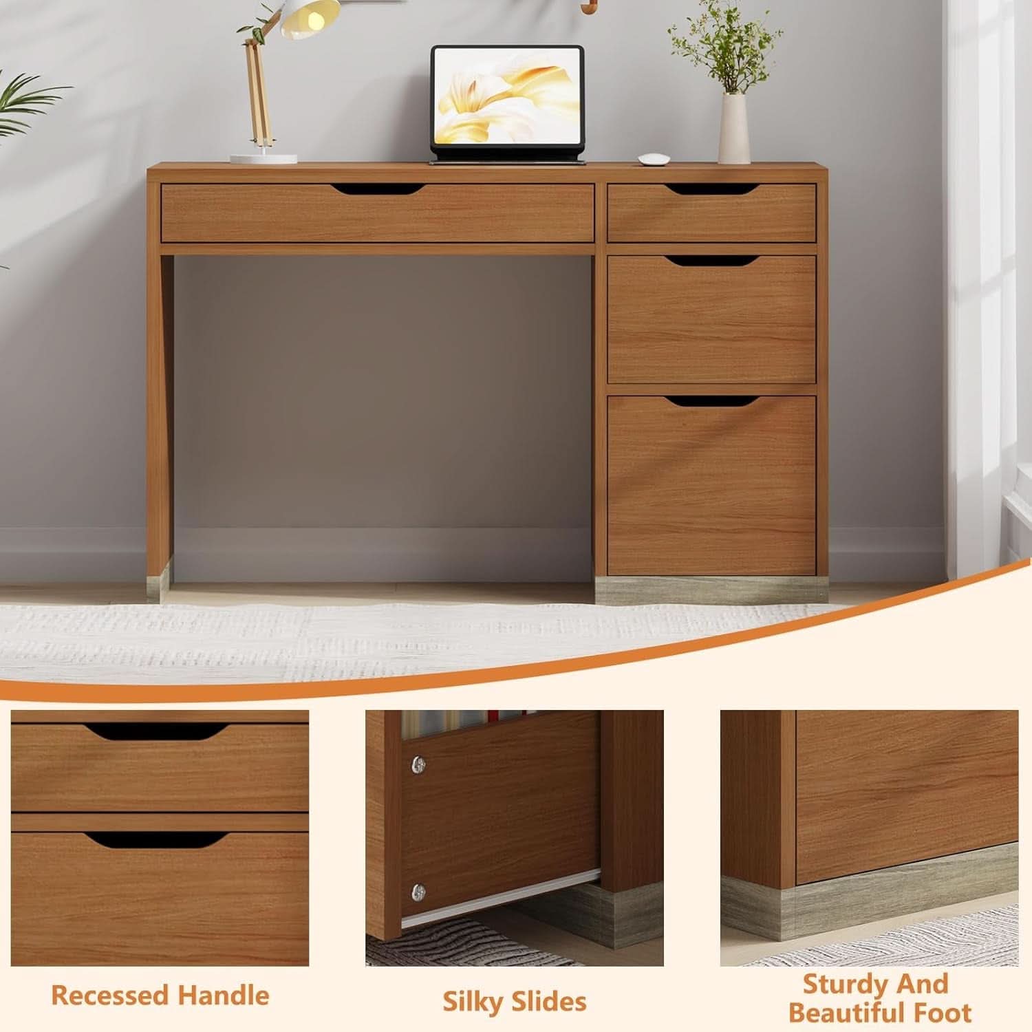 Espresso Forty Eight Inch Desk For Small Home Office ShipItFurniture